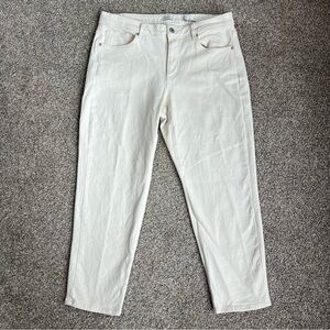 J.Jill Denim Cream High‎ Rise Straight Leg Jeans, Size 16P